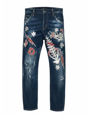 Dsquared2 Cool Girl Jean Embroidered Appliqué Distressed IT38 NWT S72LA0960